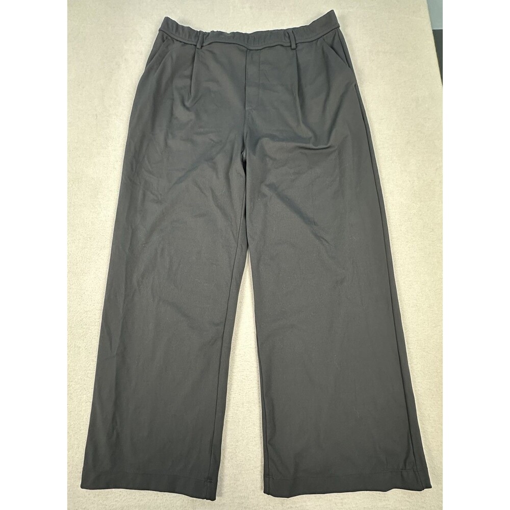 Halara Flex DayStretch Black XL P High Waisted Pleated Wide Leg Pants Travel